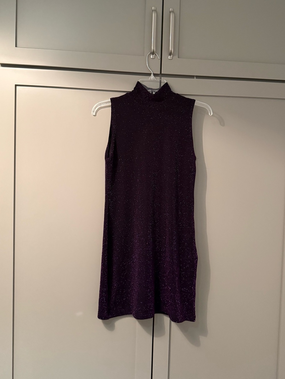 Purple sparkly mini dress with glittery texture - Size Small